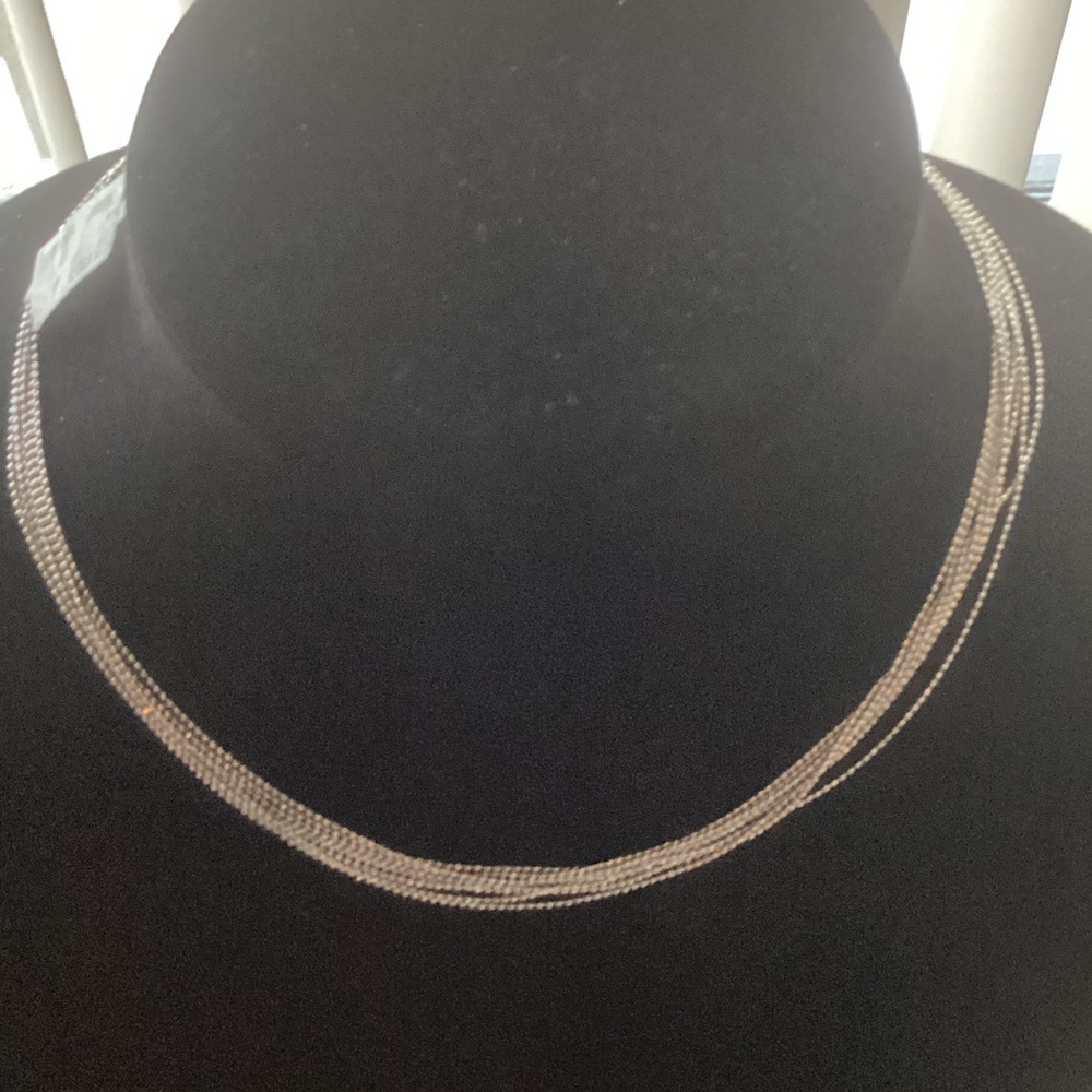 Multi-Strand Silver Tone Chain Necklace - Elegant Women Jewelry